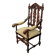 Renaissance-style oak armchair, hand-carved deep sculpture.