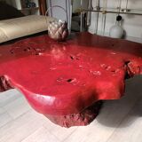 Brutalist coffee table magnifying elm