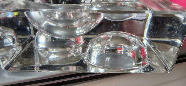 Cendrier  videpoche sculpté Daum en verre avec boule