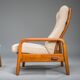 Chaises et pouf danois modernes du milieu du siècle en teck de HS Design, années 1960, lot de 3