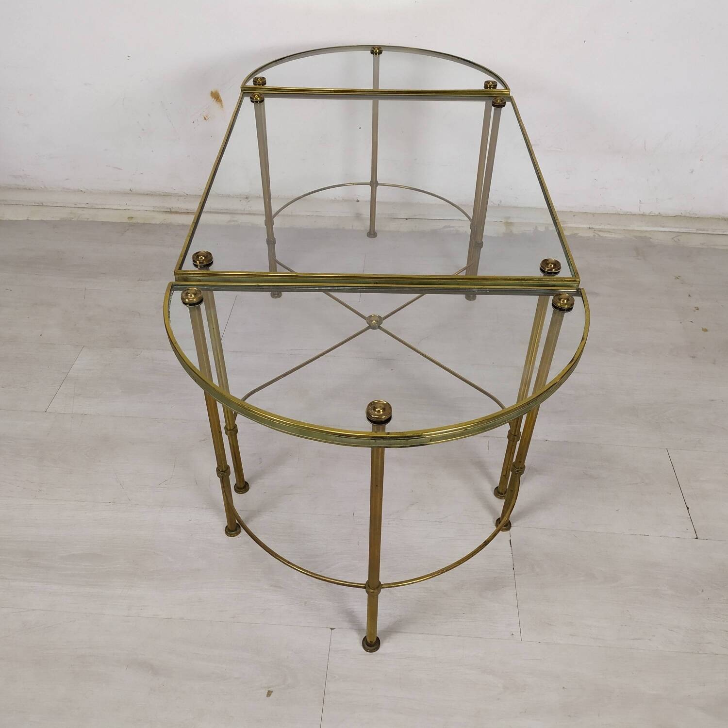 Golden brass coffee tables