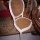 Lot Louis XV medallion chairs canned