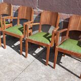 Bridge table and armchairs x 4