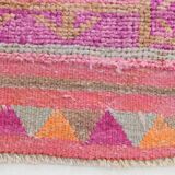3x12 Vintage Pink & Orange Vintage Runner Rug, 90x359Cm