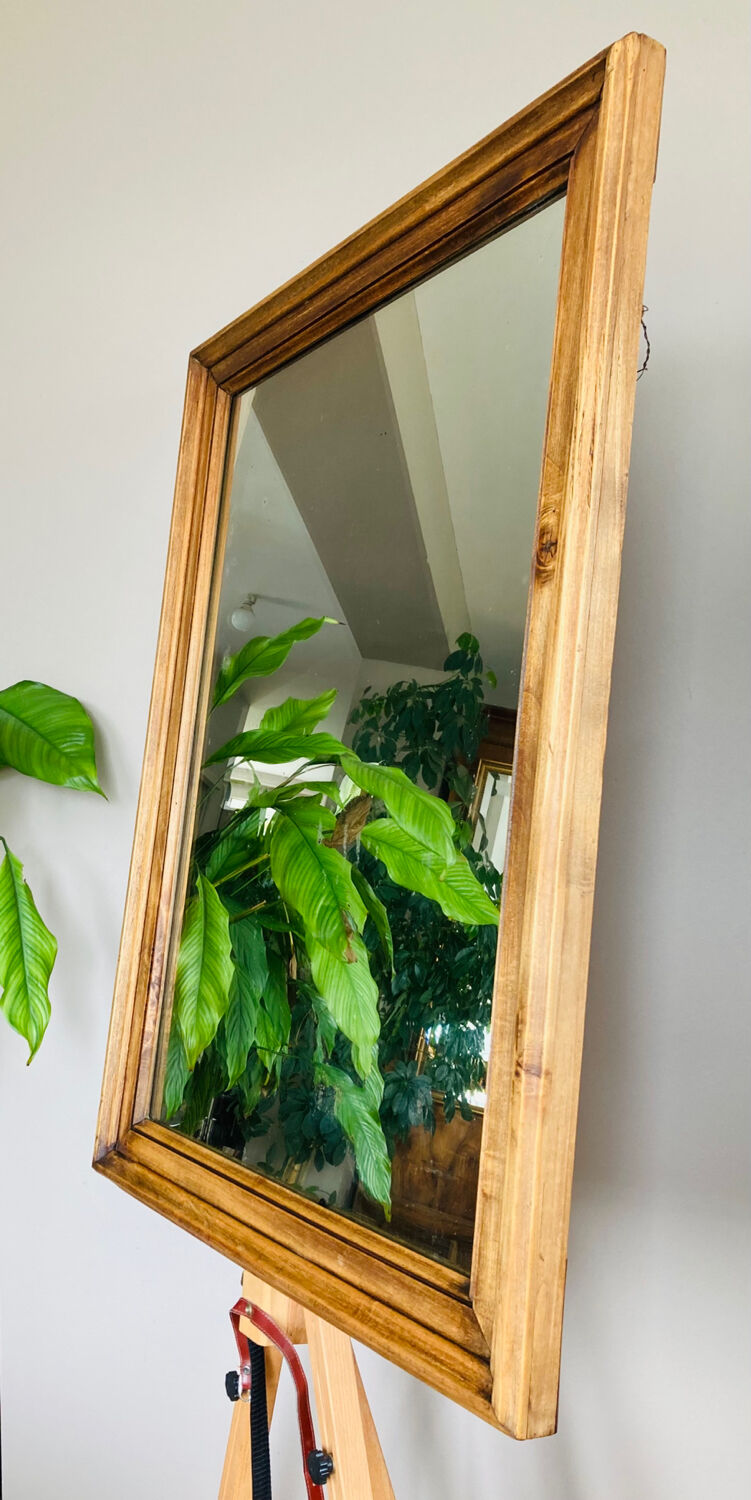 Large 19th century wall mirror in solid wood (available)