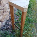 Sellette ancienne en bois brut et métal