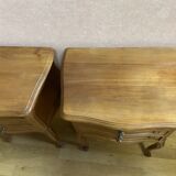 Pair of Louis XV style bedside tables in cherry wood