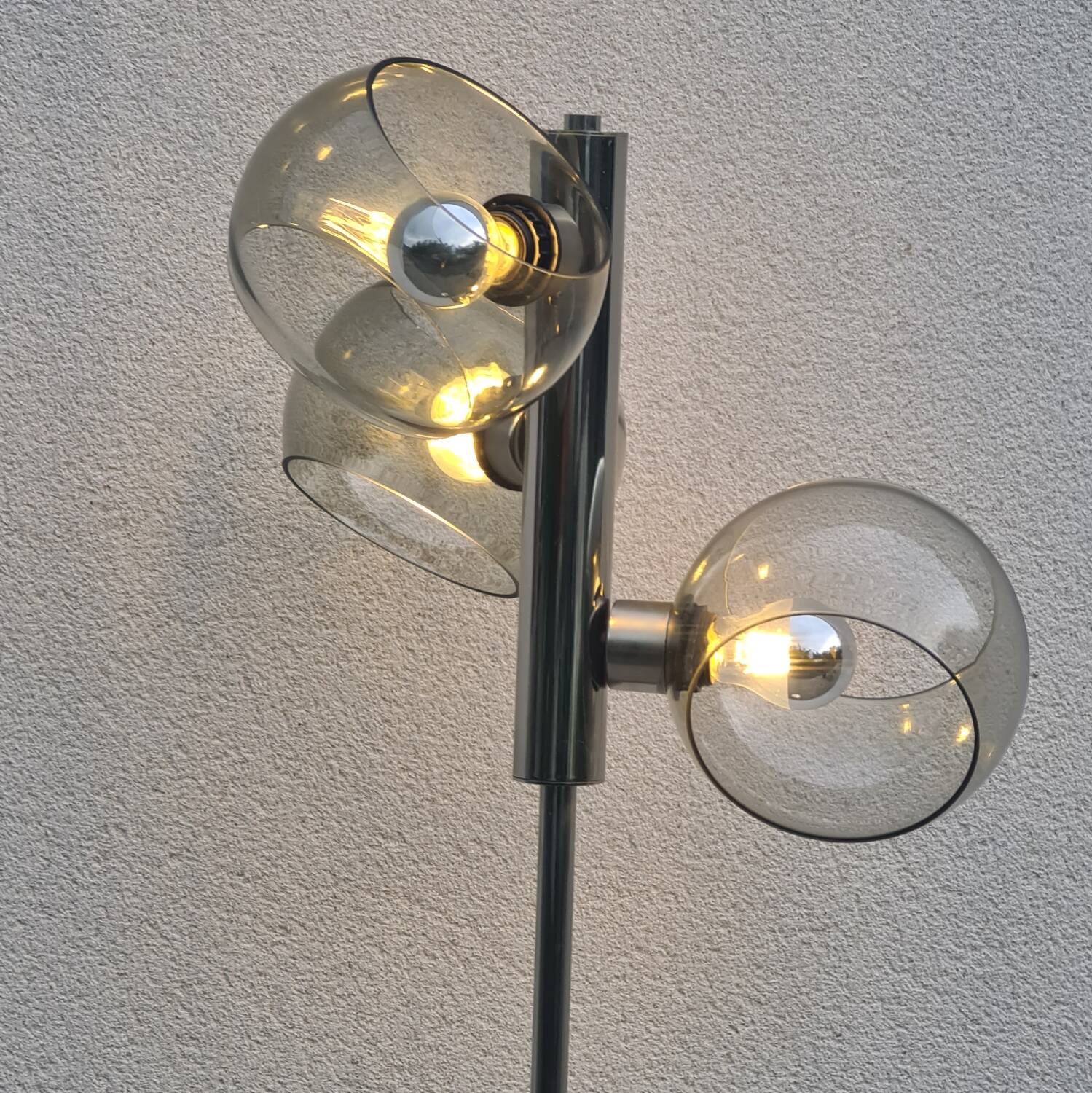 Vintage 1970s space age 3-light floor lamp
