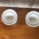 Pair old egg cup carlton ware 1976 ceramic white & blue vintage