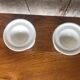 Paire ancien coquetier carlton ware 1976 céramique blanc & bleu vintage
