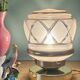 Vintage Art Deco pink and gold glass globe table lamp