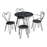 Mathieu Matégot wrought iron garden furniture, 1950