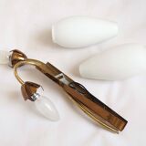 Double opaline flute wall light