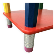 Table d'appoint années 80 crayons, attribuée à Pierre Sala