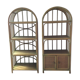 Pair of bamboo shelves from the 70s in rattan and wicker
