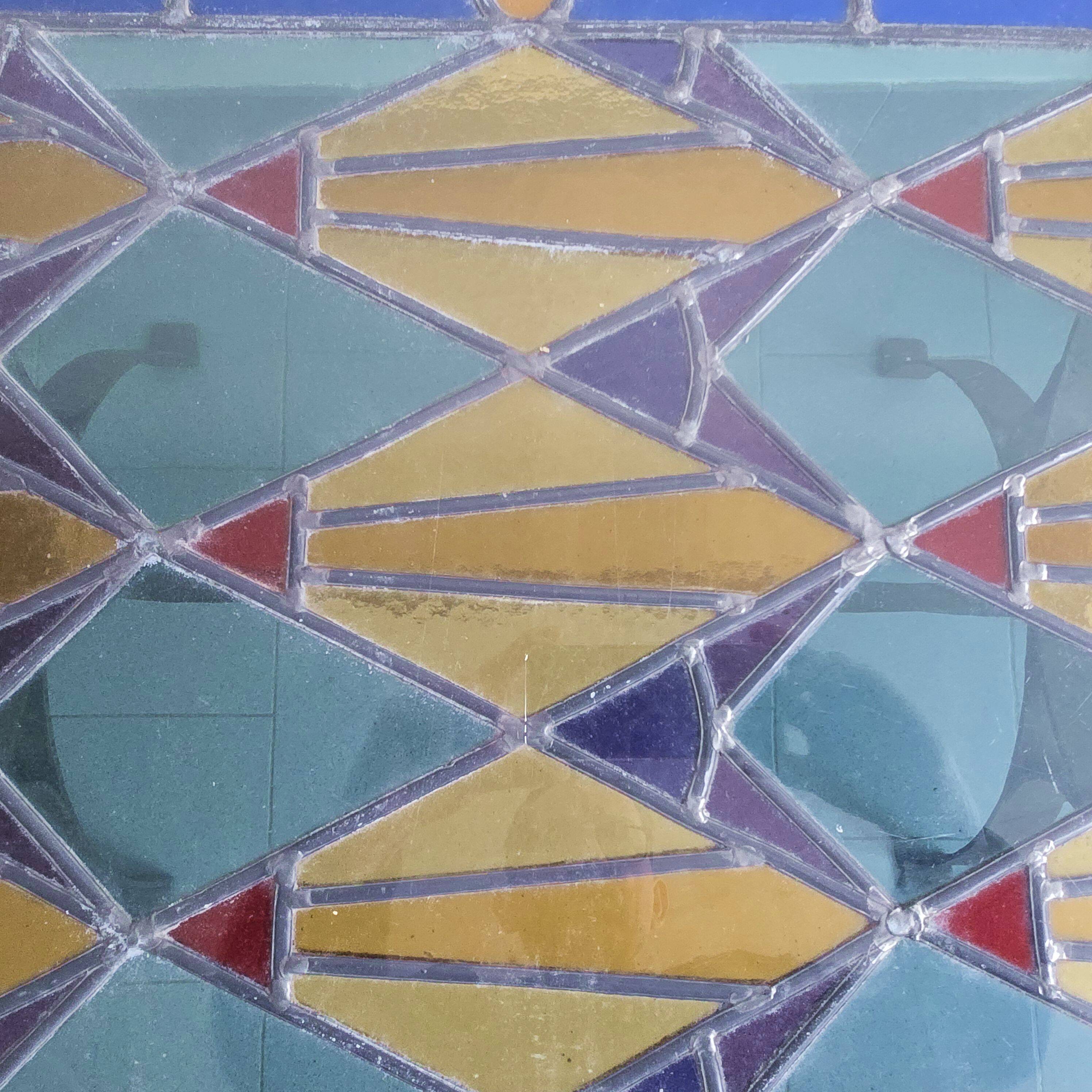 Vintage stained glass coffee table 1960