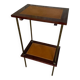 Chevet, table d’appoint vintage en bois et métal doré