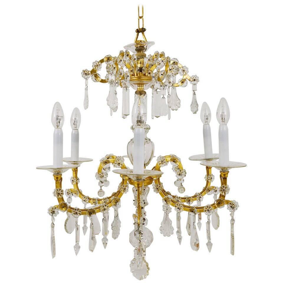 Maria Theresa salon chandelier, baroque Lobmeyr, crystal glass, Vienna, 1940s