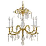 Maria Theresa salon chandelier, baroque Lobmeyr, crystal glass, Vienna, 1940s