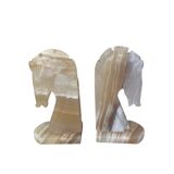 Pair of horse bookends in onyx