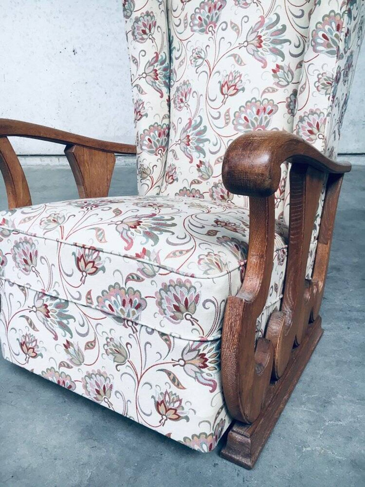 Set of High Wing Back Armchairs, 1900s