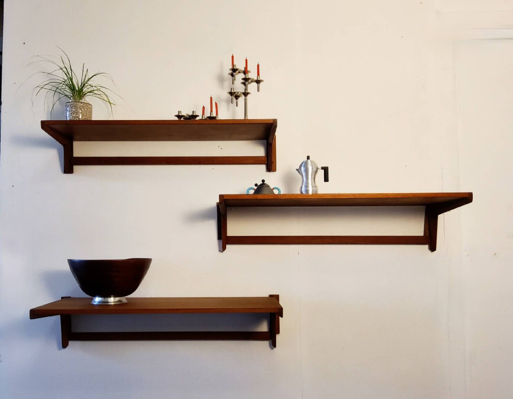 Floating wall shelves by Kai Kristiansen, Denmark, 1960s