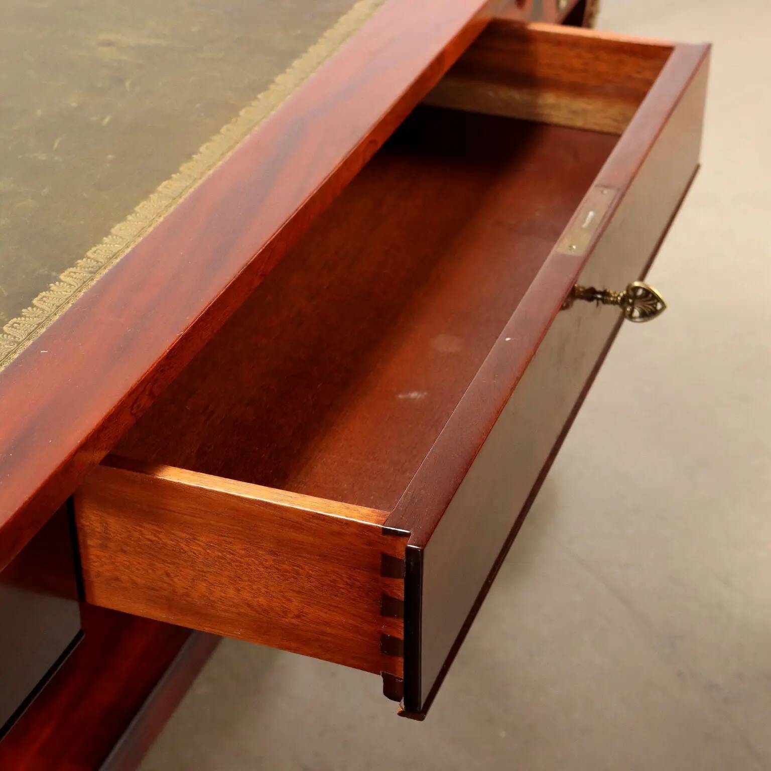 Antique Empire desk from Italy, 1900, mahogany veneer.