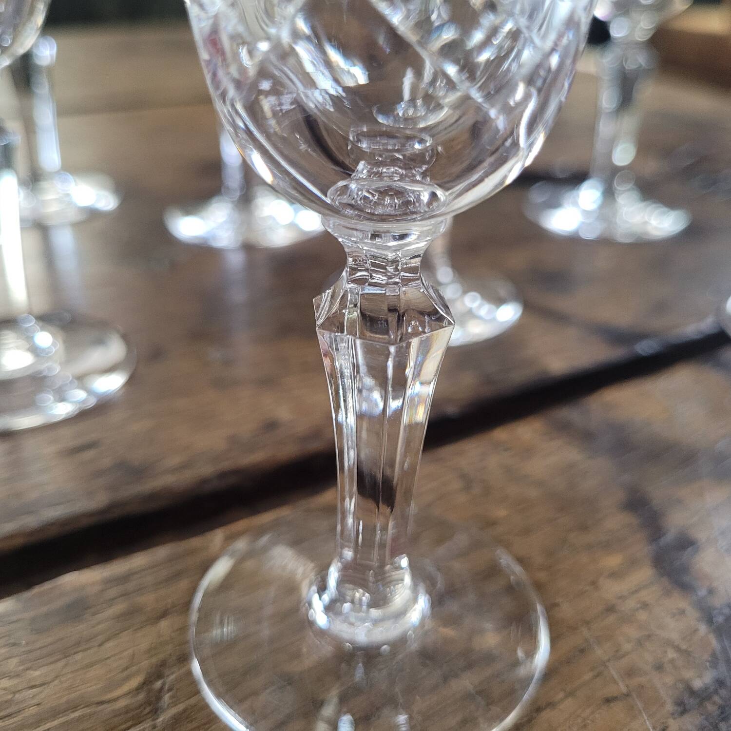 12 antique cut glass glasses – classic style – 50s/60s