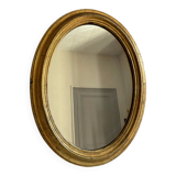 Mirror oval frame gilded wood