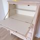Antique donkey back secretary, white patina with a ceruse effect