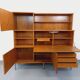 Louis Paolozzi modernist teak bookcase and secretary storage unit