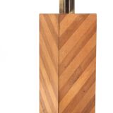 Imposing lamp base in wood marquetry, 1970s