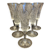6 flûtes à champagne en cristal taillé