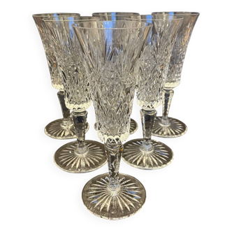 6 cut crystal champagne flutes