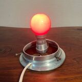 Small opaline globe table lamp with aluminum base