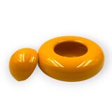 Sergio Asti, Yellow ceramic sculpture / box, Gabbianelli Italy ca. 1971