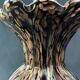 Vase signed in Murano Venice crystal with gold inclusion on a black background