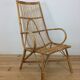 50s rattan chair, high-back basket