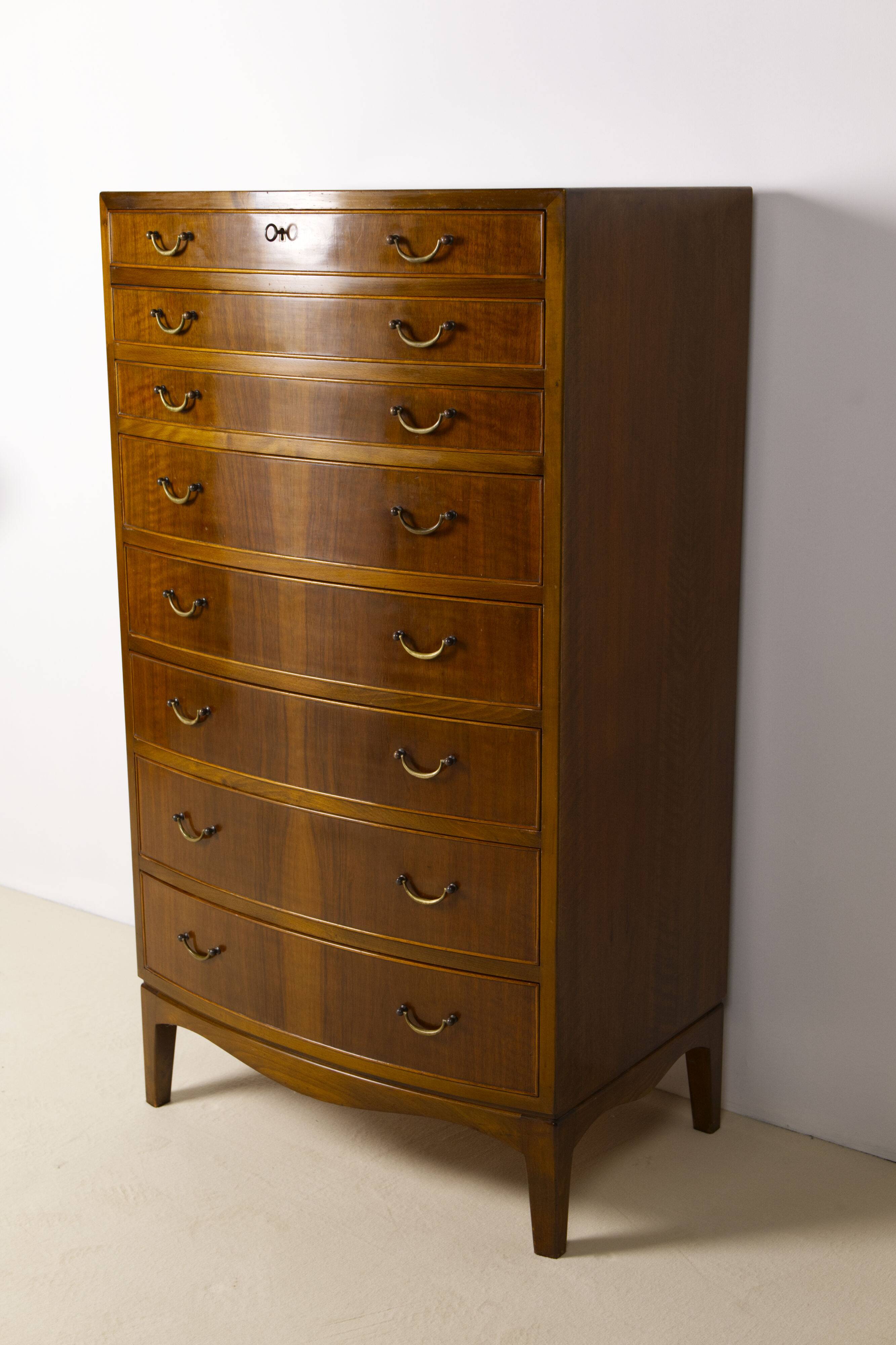 Large Nutwood Chest of Drawers by Ole Wanscher, 1940's