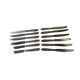 Set of 12 old silver metal knives, art deco décor, Manulor