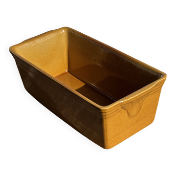 Large ceramic terrine dish in honey and caramel colour H10 L29