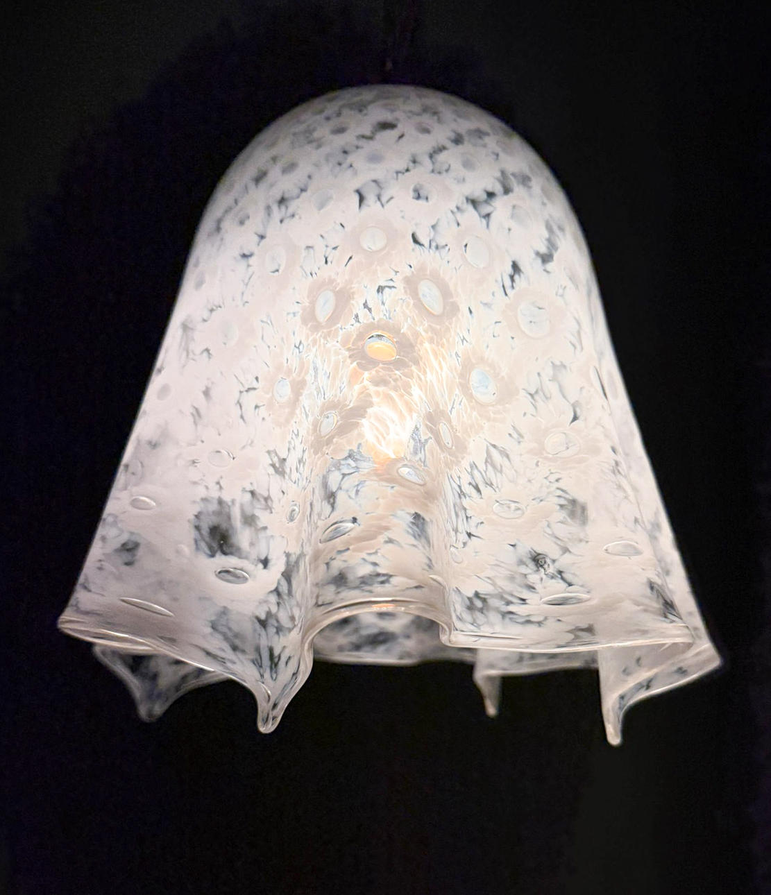 Paolo Venini. Mid-century ceiling lamp 'Fazzoletto', Murano glass, La Murrina, Italy, 1970s.
