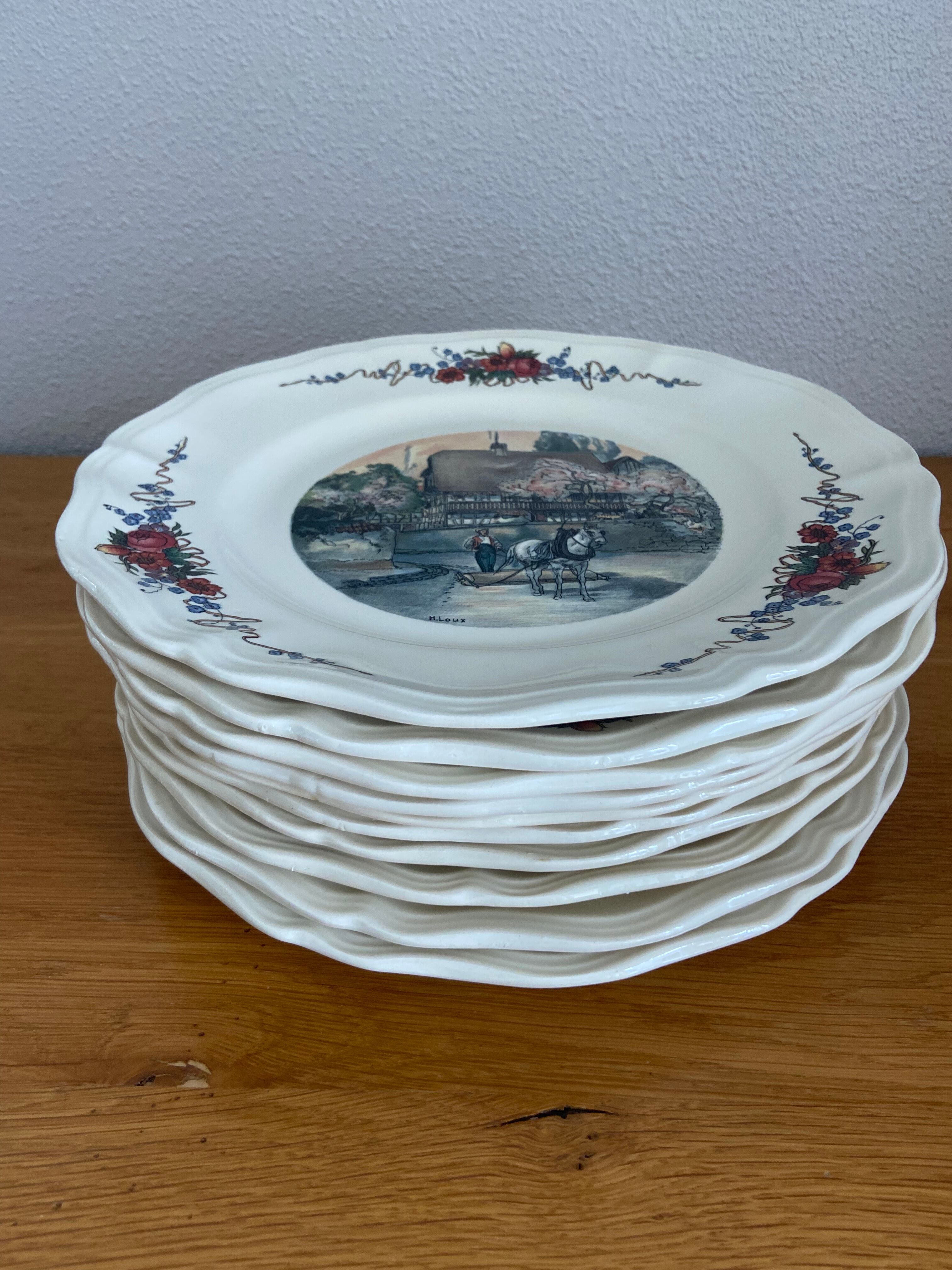 Lot service alsacien obernai sarreguemines vintage, 38 pieces