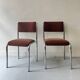 Pair of chrome and chestnut brown velvet chairs, 1970s design