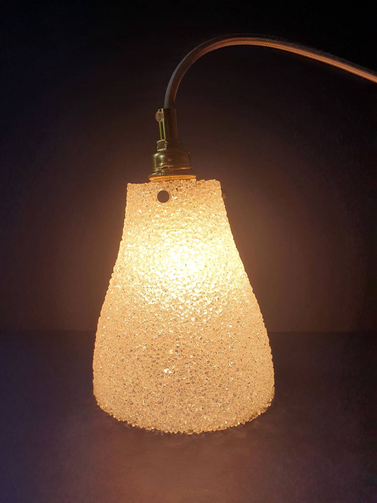 Scandinavian Perspex pendant light from the 70s, vintage France - newly electrified