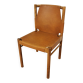 Vintage Janez Lajovic Leather Dining Chair: Mid-Century Modern 1980s