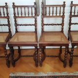 Chairs cannees henri 2 in walnut lot of 4