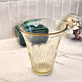 vase en verre jaune Art déco