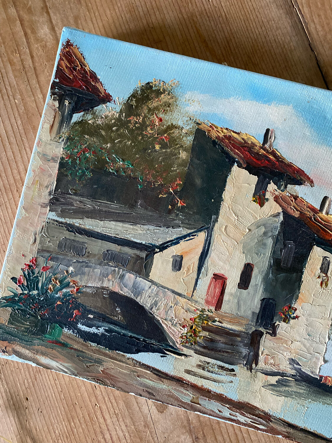 Painting landscape painting on canvas