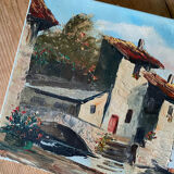 Painting landscape painting on canvas